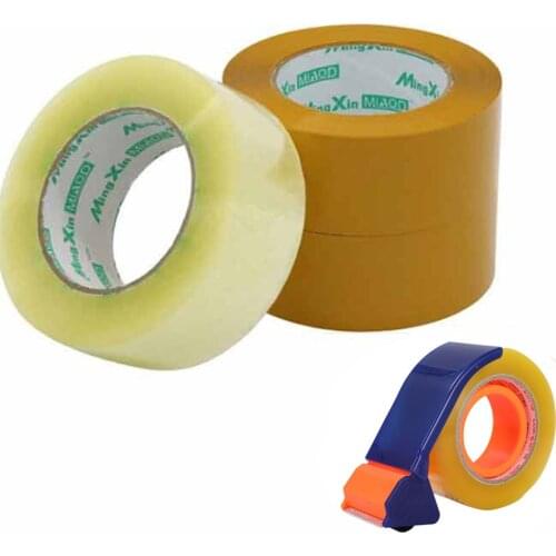 4.8*2.5cm Clear Yellow Parcel Box Packing Tape Sealing Sticky Tape Carton Self Adhesive Packaging Accessories Office Supplies