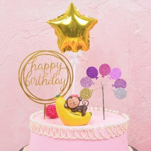 4 Inch Mini Five-Pointed Star Love Aluminum Foil Balloon Birthday Wedding Party Cake Decorations Automatic Inflatable Balloons