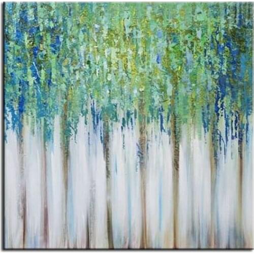 Abstract Artwork Green Spring Forest Hand Painted Oil Painting Modern Decor Canvas Art Custom Wall Art