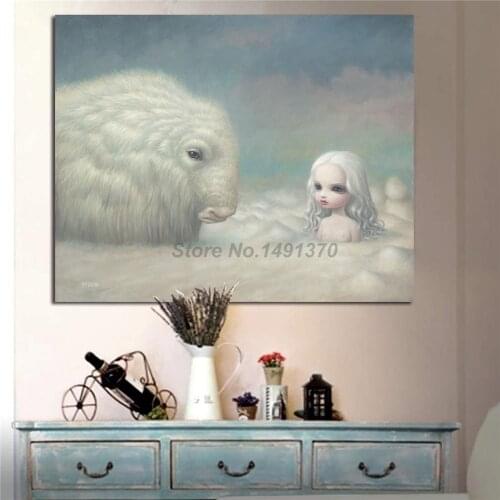 Mark Ryden Girl And The Snow Surrealism Abstract Poster Paintings On Canvas Modern Art Decorative Wall Pictures Home Decoration
