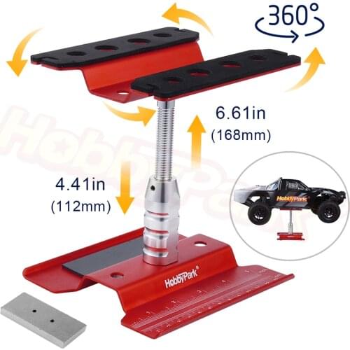 Aluminum Alloy RC Car Stand Work Station Repair Workstation 360 Degree Rotation Lift Or Lower for 1/12 1/10 1/8 Scale Models