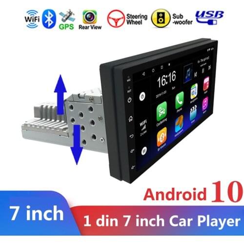 2G+32G 7 Inch 1 din Car Radio Stereo GPS Auto Multimedia Player Adjustable Contact Screen Android 10 Autoradio 1din Head Unit