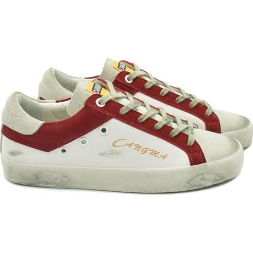 CANGMA Luxury Brand Designer Sneakers Men Casual Shoes Cow Suede Man White Lace-Up Shoes Vintage Male 2021