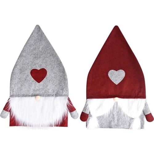 Christmas Decoration Chair Covers Cartoon Santa Claus Snowman Printed Non-woven Fabric Chairs Cover New Year Dinner Chair Decor