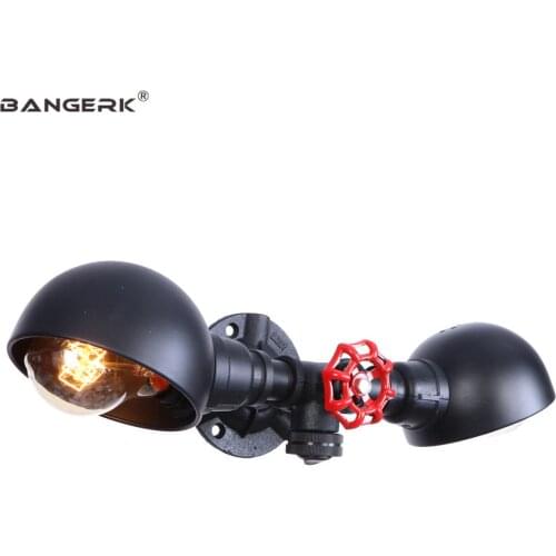 Retro Double Water Pipe LED Wall Light Industrial Edison Wall Sconce Lamps Loft Decor Wall Lamp Home Indoor Lighting Luminaire