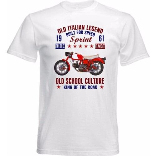 2019 Unique Design Tops Tees Summer MenS Novelty O-Neck Tops Vintage Italian Motorcycle Aermacchi Sprint 1961 Order T Shirts