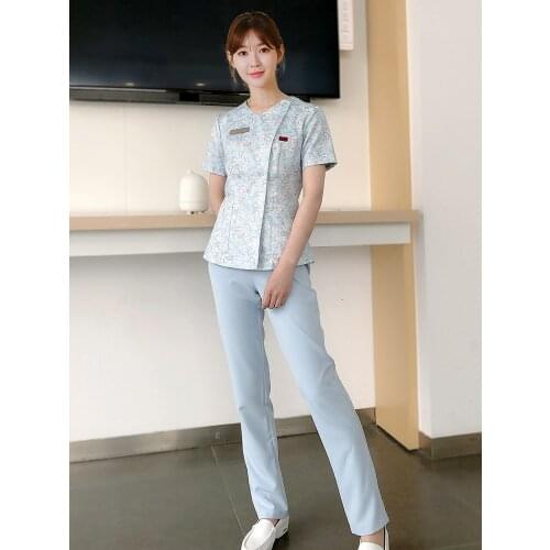Nurses Clothing Suit Short Sleeve Embroiderers Beauty Clothing Spa Uniform Set