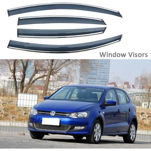 For Volkswagen POLO 2011-2018 Car Styling Awnings Shelters Window Visors rain eyebrow Protector Exterior decoration 4PCS/SET
