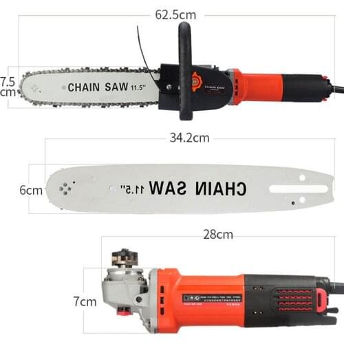 Multifunction Electric Chain Saw Adapter Converter Bracket DIY Set for 11.5'' Electric Angle Grinder Woodworking Tool M10
