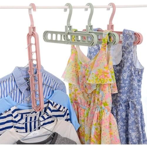 Multi-port Support Circle Clothes Hanger Clothes Drying Racks Multifunctional Clothing Hangers Organizer Wardrobe StorageCabinet