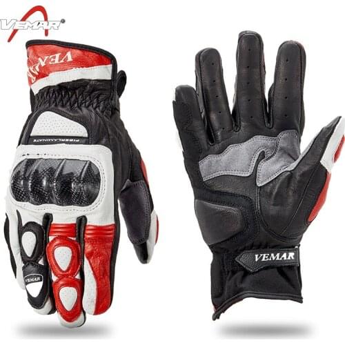 Motorcycle riding gloves four seasons leather riding motorcycle rider anti-fall windproof off-road racing leather gloves