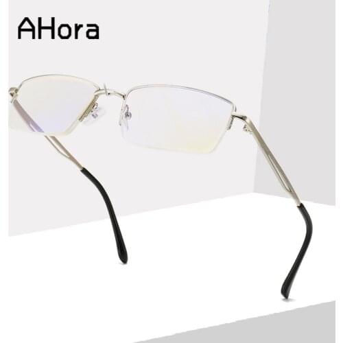 Ahora Men Business Reading Glasses Alloy Hlaf Frame Presbyopic Eyeglasses With Diopter +1.0+1.5+2.0+2.5+3.0+3.5+4.0 New 2021
