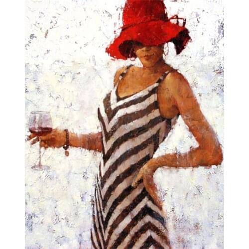 DIY Digital Painting By Numbers Wine glass oil painting mural Kits Coloring Wall Art Picture Gift frameless