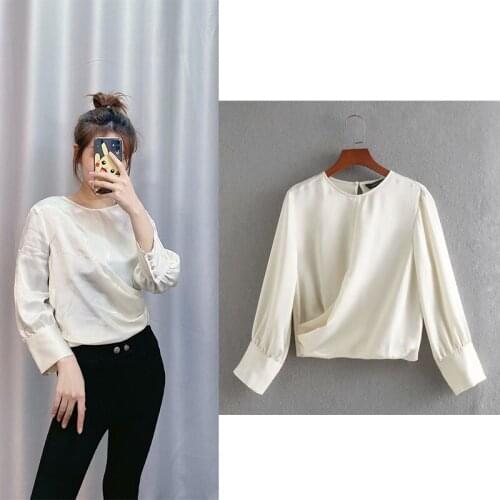 Женские атласные рубашки Okkdey China At AliExpress