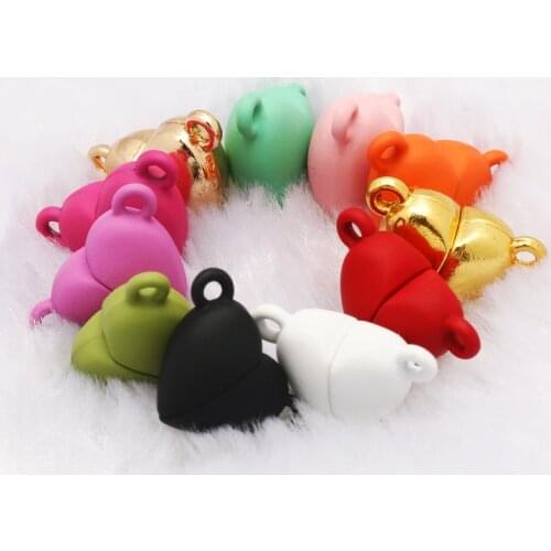 Wholesale Colorful Magnet Buckle Love Creative Magnetic Connected Clasp Beads Pendants For Jewelry Supplies Bracelets DIY Gifts