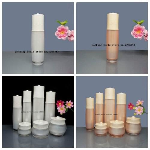 30ml gold/pearl white plastic Acrylic bottle with white pump lid for serum /lotion/emulsion/foundation/skin care packing