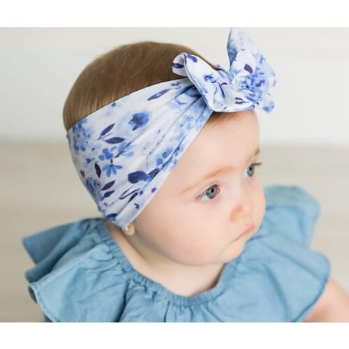 Yundfly Fruit Printed Baby Headband Newborn Bow Knot Nylon Headwraps Flower Bohemian Girls Headwear Kids Photo Props