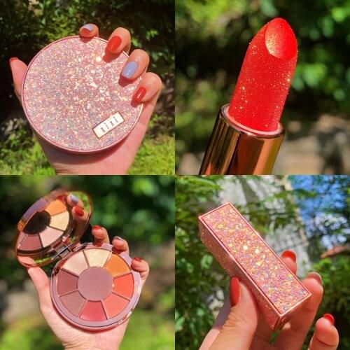 Professional Make up Set Eyeshadow Palette+Lipstick Shimmer Matte Glitter Makeup Palette Pigment Eyeshadow Pallete with Gift Box