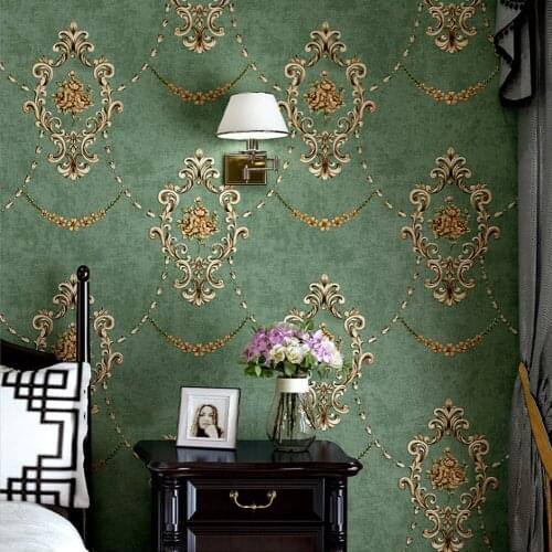 Q QIHANG European Style Retro Pastoral Bouquet Living Room TV Background wall Non-woven Wallpaper 0.53m*10m=5.3m2