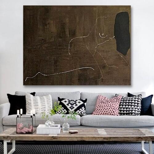 Hand Painted Pictures Oil Paintings on Canvas Modern Abstract Women Nude Picture Wall Picture For Living Room Home Decor Unframe