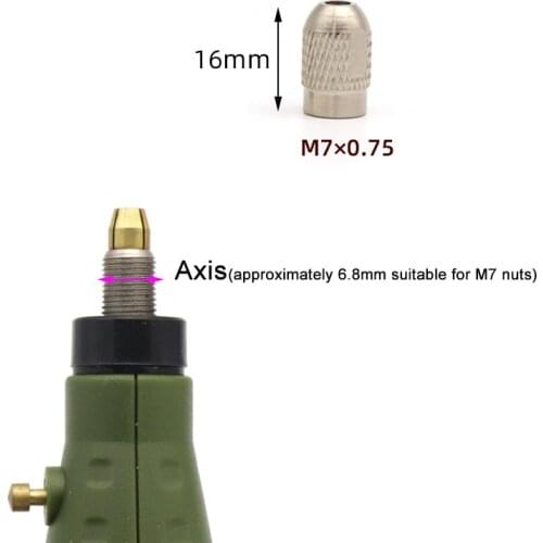 Stainless Steel M7 M8 Nuts Pitch 0.75mm Drill Chucks Collet Bits Shank Screws Replacement For Rotary Tool