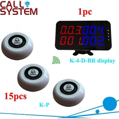 Electronic pager calling system 15pcs wireless transmitter K-P with 1pc display number screen