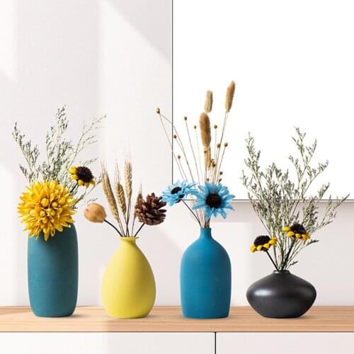 Nordic Ceramic Vase Flower Arrangement Ornaments Home Livingroom Figurines Table TV Cabinet Office Desktop Furnishing Decoration