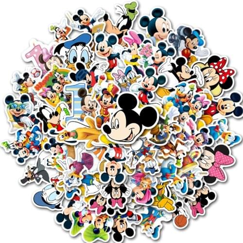 10/30/50Pcs/Pack Disney Mickey Mouse Stickers no repeating pull bar box guitar personalized graffiti cartoon childrens sticker