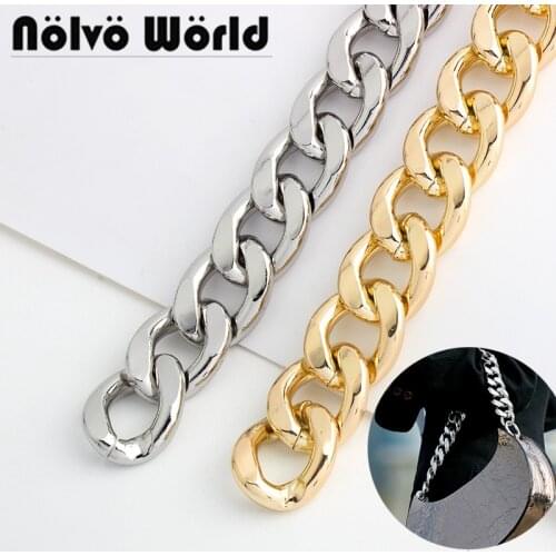 1-5 meters Aluminum 7mm thick 27mm width 4 colors purse hardware bag strap gun black chain