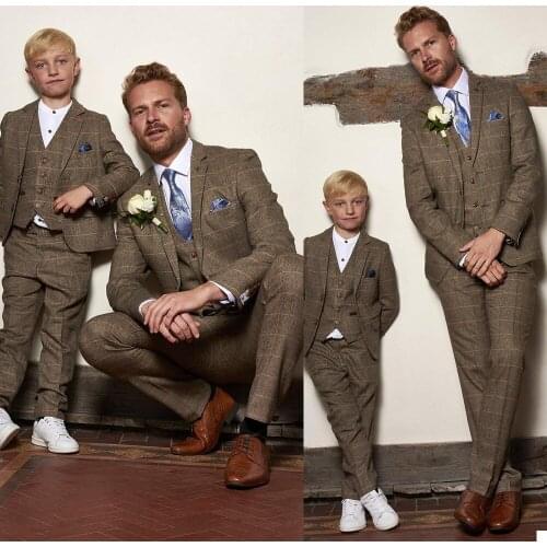 Vintage Check Men Tuxedos Custom Made Single Breasted Jacket Smart Casual Business Wedding Plaid Blazer 3 Pieces Pants Suits