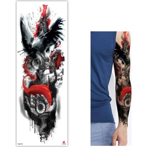 Temporary Tattoos For Men Arm Sleeve Tattoo environmental Waterproof Tattoo Large Black Stickers Body Tatoo Fake Transfer Big