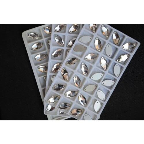 All Sizes Crystal Cler Color Navette Sew on stone 5*10mm,6*12mm,7*15mm,9*18mm,13*22mm,15*31mm horse eye Flatback Sewing Beads