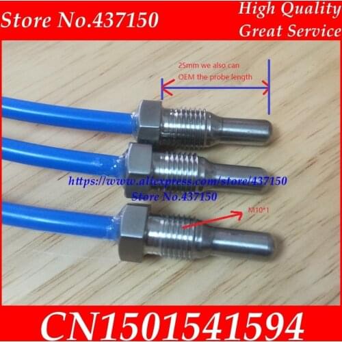 High temperature silicone wire fix temperature sensor M10 thread PT1000 DS18B20 NTC10K thermistor PT100 temperature sensor cable