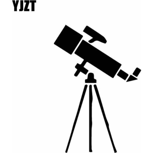 YJZT 10CM*14.7CM Laboratory Display Telescope Astronomy Vinly Decal Car Sticker Cartoon Simplicity Black/Silver C27-0325