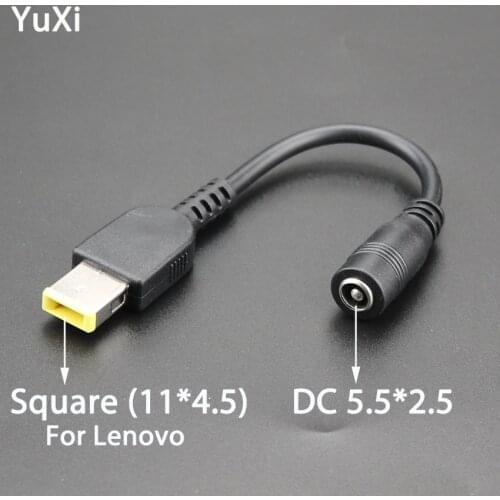 YuXi DC 5.5*2.5 5.5*2.1 mm DC Plug Jack To Square Converter Power Adapter Cable For Lenovo ThinkPad YOGA 11 13 G500 G505 Laptop