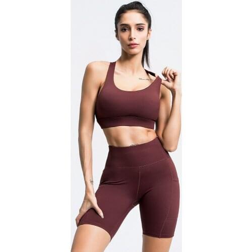 2 Piece Set Women Yoga Shorts Summer Push Up Running Sports Crop Top Seamless Gym Set Fitness Tight Women Shorts Leggings Bra