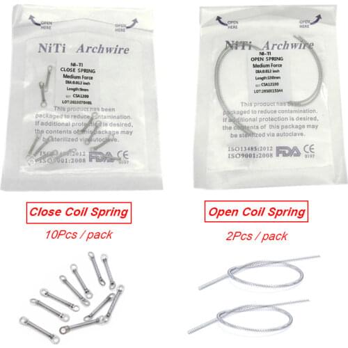 10pcs/bag Orthodontic Closed Coil Spring NITI Close Coil Spring Dental Accessory(0.012 x 6mm )