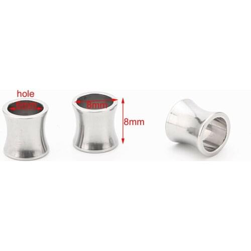 20pcs Stainless Steel 8mm Big Hole Beads Column Spacer Beads Connectors Accessories For DIY Jewelry Making Findings