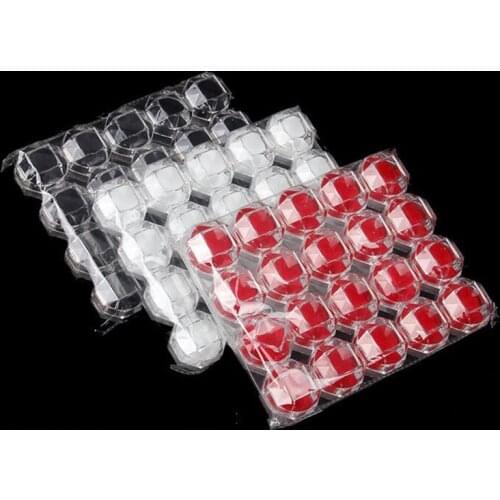 20pcs Crystal Portable Transparent Rings Earring Display Box Wedding Jewelry Package Box Ring Organizer Storage Box