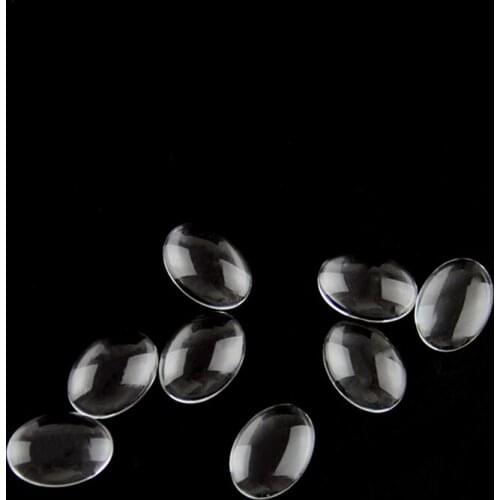 50Pcs/Lot 18*25mm Transparent Flat Clear Oval Shape Domed Magnifying Glass Cabochon Inserts Tray Pendants Cover DIY Crafts