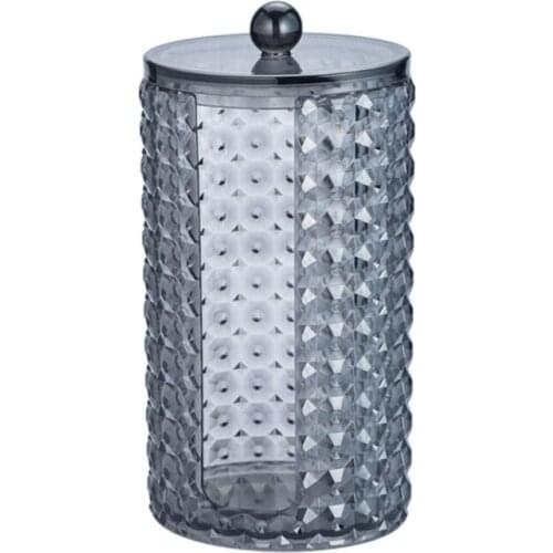 Acrylic Cotton Swab Canister Jar Cotton Balls Dispenser with Lid, Bathroom Vanit 94PF