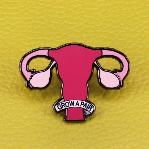 Grow a pair of ovaries Enamel pin Ovary Pun Womens Rights Human Rights Badge Feminist Gifts Womens Resist Brooch