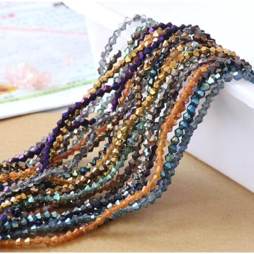 ZHUBI Charms 100pcs 4mm Charms Bicone Austria Crystal Beads Glass Beads Loose Spacer Bead for DIY Jewelry Making Wholesale