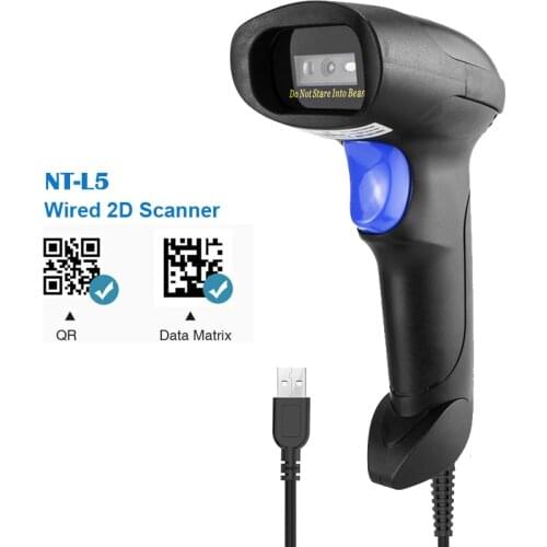 Wireless 2D Barcode Scanner and L5 Wired 1D/2D QR Bar Code Reader PDF417 for Inventory POS Terminal