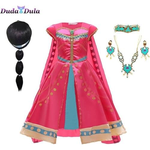 Kids Carnival Party Jasmine cosplay Costume for girls childrens dress princess girl dress role costume Performance Costume