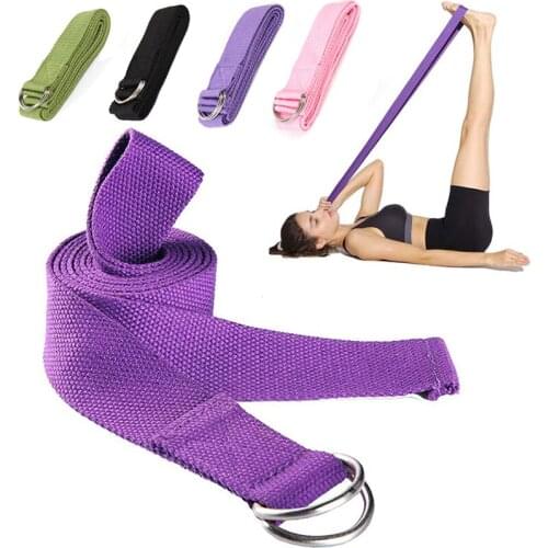183cm Cotton Yoga Stretch Strap Rope D-Ring Buckle Belt Pilates Dance Gymnastics Gym Sport Fitness Exercise Equiment Resistance