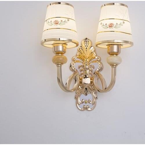 European Gold Bedside Lamp Wall Lamp Bedroom Room Crystal Living Room Television Background Wall Lamp Restaurant Aisle Wall Lamp