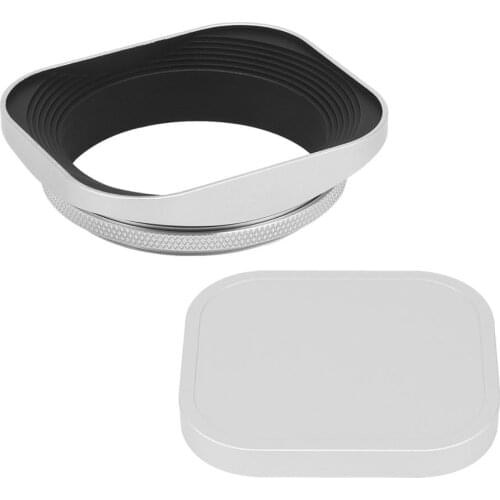Haoge 55mm Square Metal Screw-in Lens Hood and Metal Cap are specially designed for all 55mm lens or filter thread Silver