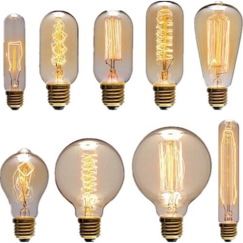 Edison Bulb E27 40W 60W 220V 110V DM ST64 T45 A60 G125 G95 G80 BT53 T30-125 Filament Incandescent Ampoule Vintage Lamp For Decor