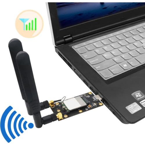 M.2 to USB 3.0 Adapter Micro SIM NANO SIM 3G 4G 5G Module with 2 Nano SIM Card Slots 2 Antennas for WWAN LTE Module